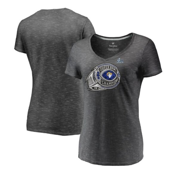 NEW! Fanatics Heathered Charcoal Los Angeles Rams Super Bowl LVI Champio - Picture 1 of 2